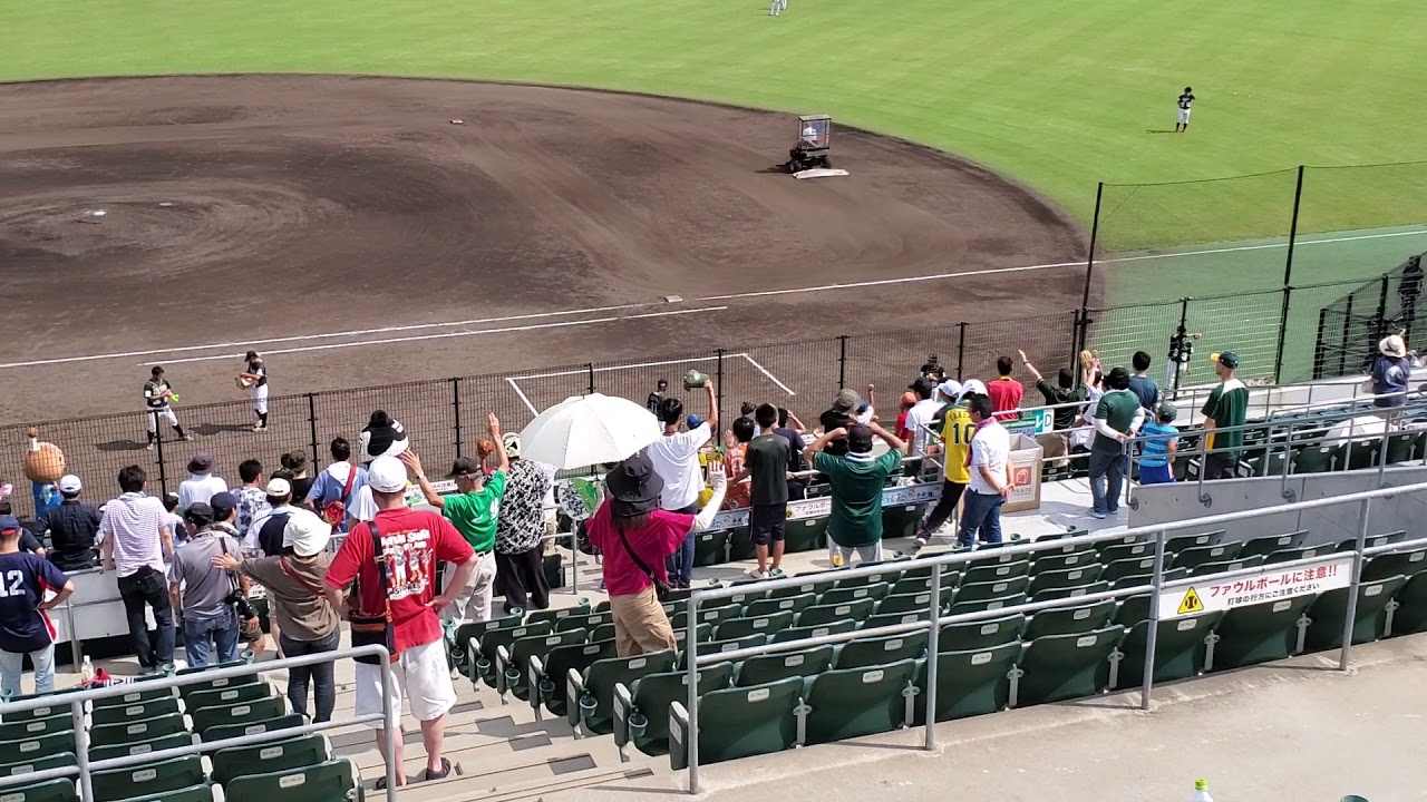 20190810　香川ｵﾘｰﾌﾞｶﾞｲﾅｰｽﾞ　5回ｳﾗ終了時のイベント「カラーボール投げ入れ」　@丸亀市民球場【3軍戦】ﾚｸｻﾞﾑﾎﾞｰﾙﾊﾟｰｸ丸亀