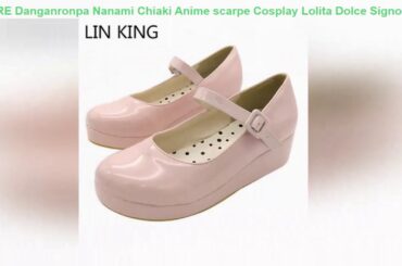 ✅ LIN RE Danganronpa Nanami Chiaki Anime scarpe Cosplay Lolita Dolce Signora Scarpe con zeppa Punta