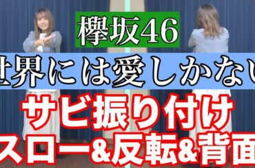 【踊ってみた】欅坂46 世界には愛しかない【反転ver.練習用】(スロー・反転・後ろ姿)［2nd Single「世界には愛しかない」表題曲］