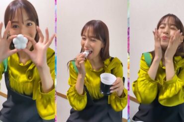 鷲見玲奈アナがお菓子を食べてるだけなのに可愛い