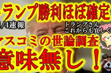 【速報！トランプ勝利ほぼ確定！マスコミ予想大ハズレ！】アメリカ大統領選トランプがフロリダ州で勝利！トランプ大逆転勝利がほぼ確定！全マスコミが敵に回る中の勝利は流石トランプ！マスコミ世論調査は意味無いね