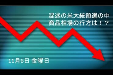 混迷の米大統領選挙の中商品相場の行方は！？ １１月６日 金曜日