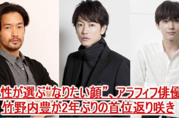 男性が選ぶ“なりたい顔”、アラフィフ俳優・竹野内豊が2年ぶりの首位返り咲きJapaNews247