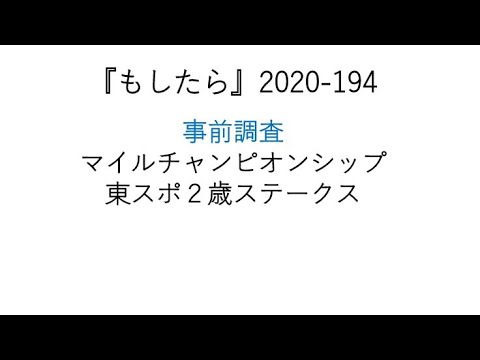 『もしたら』事前調査【マイルチャンピオンシップ・東スポ２歳ステークス】2020-194