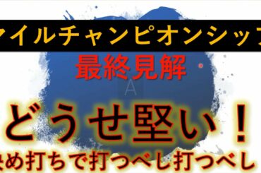 マイルチャンピオンシップ　最終見解　データと○○の隣枠をフル活用！