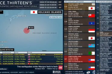 2020-11-24 16:51:57 UTC | M 5.0 - Volcano Islands, Japan | Force Thirteen Earthquakes