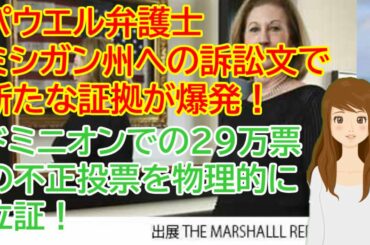 アメリカ大統領選挙 ミシガン州への訴訟文 新たな証拠が爆発 ドミニオンでの２９万票の不正投票を物理的に立証！