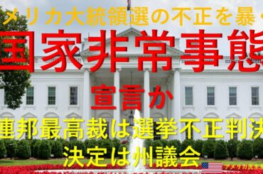 アメリカ大統領選の不正を暴くー国家非常事態を宣言か！それとも連邦高裁の選挙不正判決後、州議会での選挙人選出か？