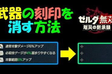 【ゼルダ無双】 武器の刻印を消す方法  【厄災の黙示録】　＃３８