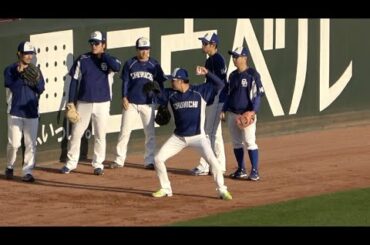 外野でノックを受ける大野雄大