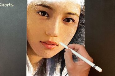 #Shorts Drawing 川口春奈 Haruna Kawaguchi | Speed drawing | Portrait painting | Procreate | ArtyCoaty