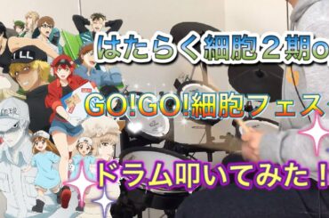 ［はたらく細胞］GO!GO!細胞フェスタドラム叩いてみた！！