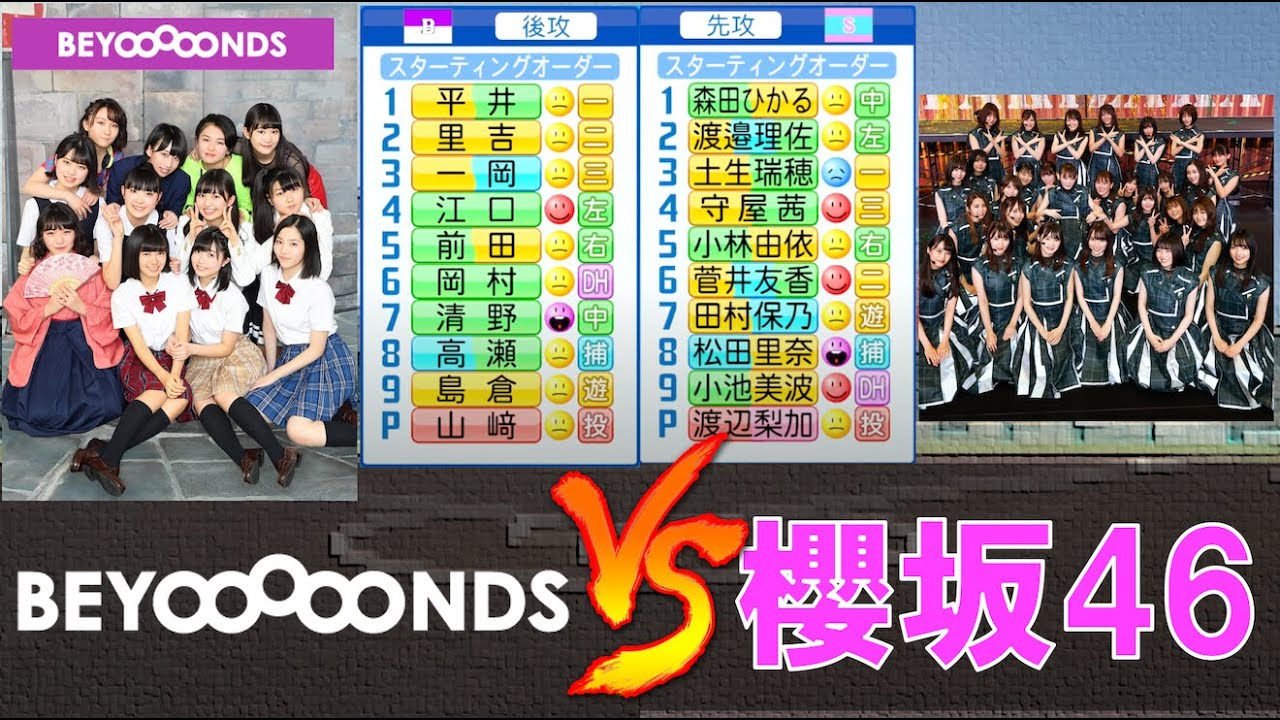 BEYOOOOONDS と 櫻坂46が野球で交流戦を行いました【パワプロ】 BEYOOOOONDS と 櫻坂46が野球で交流戦を行いました【パワプロ】