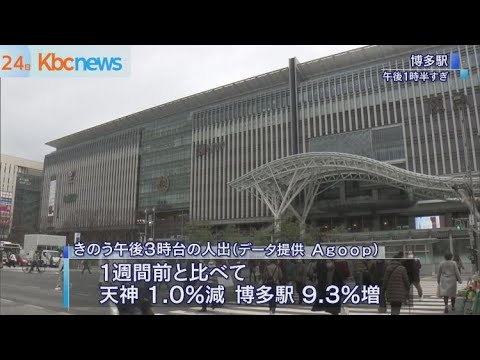 緊急事態宣言後２度目の週末　天神・博多駅の人出は…