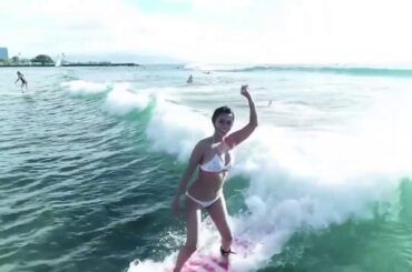 深田恭子　サーフィンドローン映像