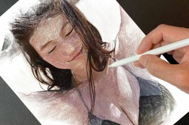 Drawing 今田美桜 Mio Imada Portrait | プロクリエイトでイラスト描いてみた | Hand drawn digital art | Painting | ArtyCoaty