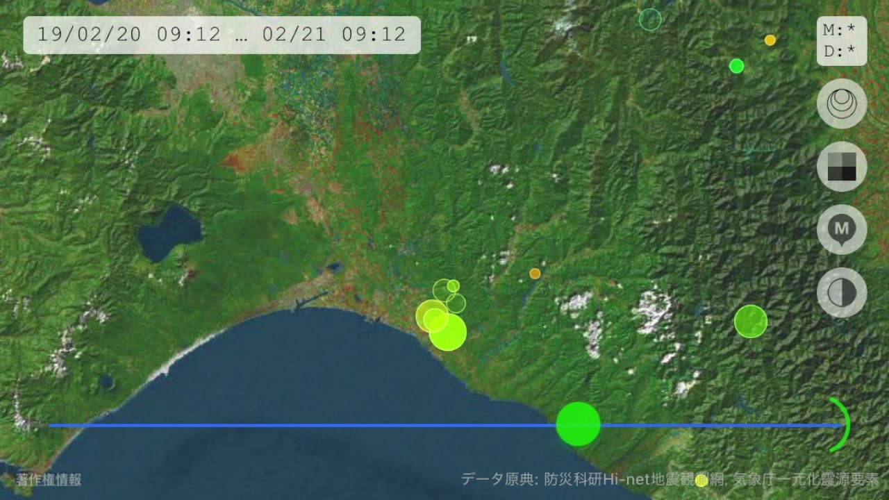 震源情報(胆振地方中東部、2019年2月14日〜24日) 震源情報(胆振地方中東部、2019年2月14日〜24日)
