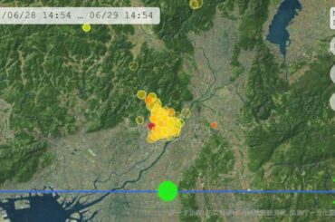震源情報（大阪府北部、2018年6月17日〜2018年7月14日）