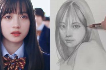 鉛筆画 橋本環奈 描いてみた 完成までの一部始終 動画- Pencil Drawing /Kanna Hashimoto / Portrait/ How To Draw /実写画 /スーパーリアリズム