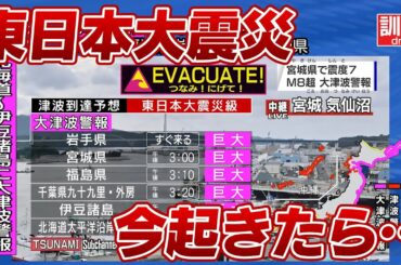 【M9.0】東日本大震災（東北地方太平洋沖地震） 宮城県で震度7　緊急地震速報～大津波警報～津波観測 （地震シミュレーション）（2021年版 NHKニュース）