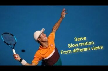 Kei Nishikori (錦織 圭) Serve Practice Slow Motion 0.2X 0.5X From different views