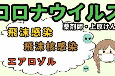 コロナウイルス感染の種類　飛沫感染 　飛沫核感染