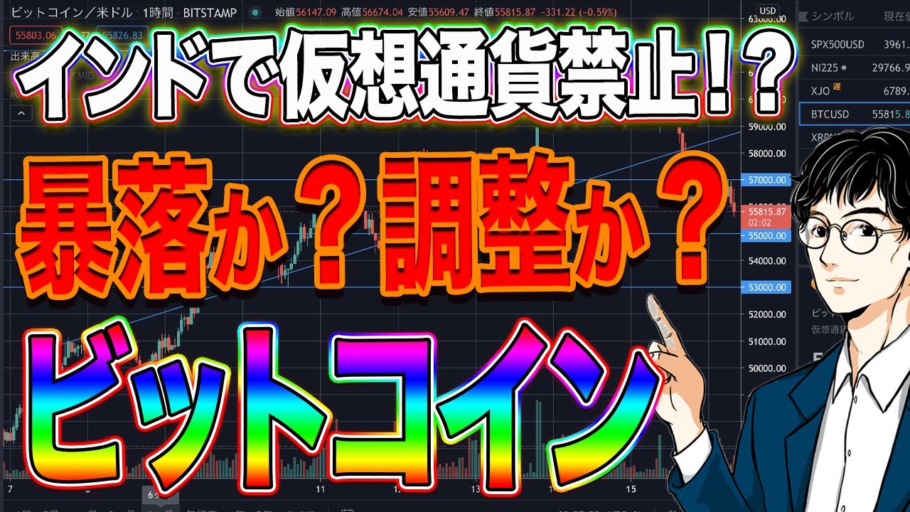 【ビットコイン】インドで仮想通貨禁止！？暴落か？調整か？ビットコイン相場解説