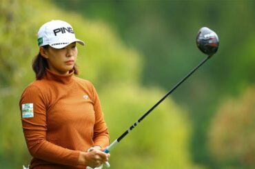 渋野日向子ご機嫌「おさだくん」で今季自己ベスト67の3打差4位 スタートアナウンスには「ちょっとドキッとした」