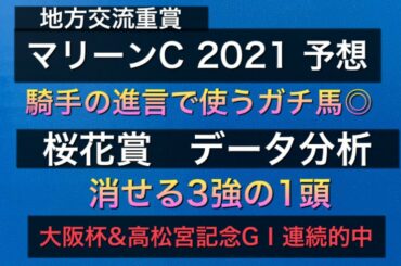【競馬予想】　地方交流重賞　マリーンカップ　2021 予想　桜花賞　2021 データ分析