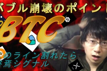 【仮想通貨ビットコイン，リップル，XEM，IOST，WINK】バブル崩壊のシグナルはココを割れたらです。