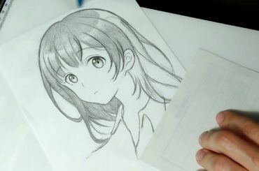 ひげを剃る。そして女子高生を拾う。荻原沙優　描いてみた　アナログ　手描き  I tried drawing Sayu Ogiwara[Higewosoru.Soshite Joshikousei…]
