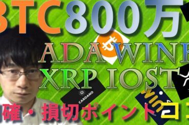 【仮想通貨ビットコイン，リップル,IOST,ADA,WINk】調整フェーズ続く！！BTCはトリプルトップ否定からのボトム形成なので爆上げの力溜めとみる！