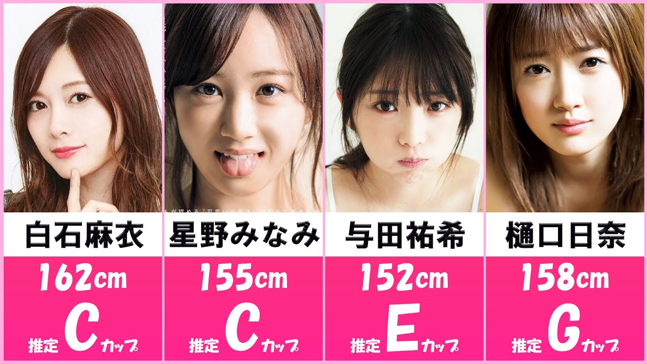 【2021年最新】💗乃木坂46の胸カップ数（巨乳）💗ランキング｜Top 20