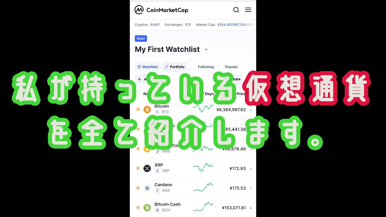 【リハビリ】私が持っている仮想通貨を全て紹介します。【投資？投機？】