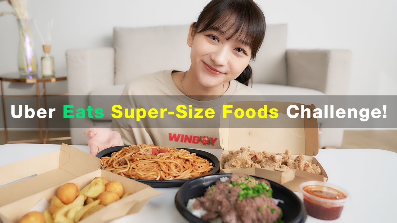 【大食い】リベンジ!UberEatsで大盛り頼んでモッパンしたよ☺️☺️ カロリーやばかった🤣🤣