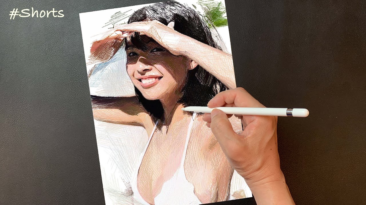 #Shorts Drawing 寺本莉緒 Rio Teramoto | Speed drawing | Portrait painting | ショート動画 Procreate | ArtyCoaty