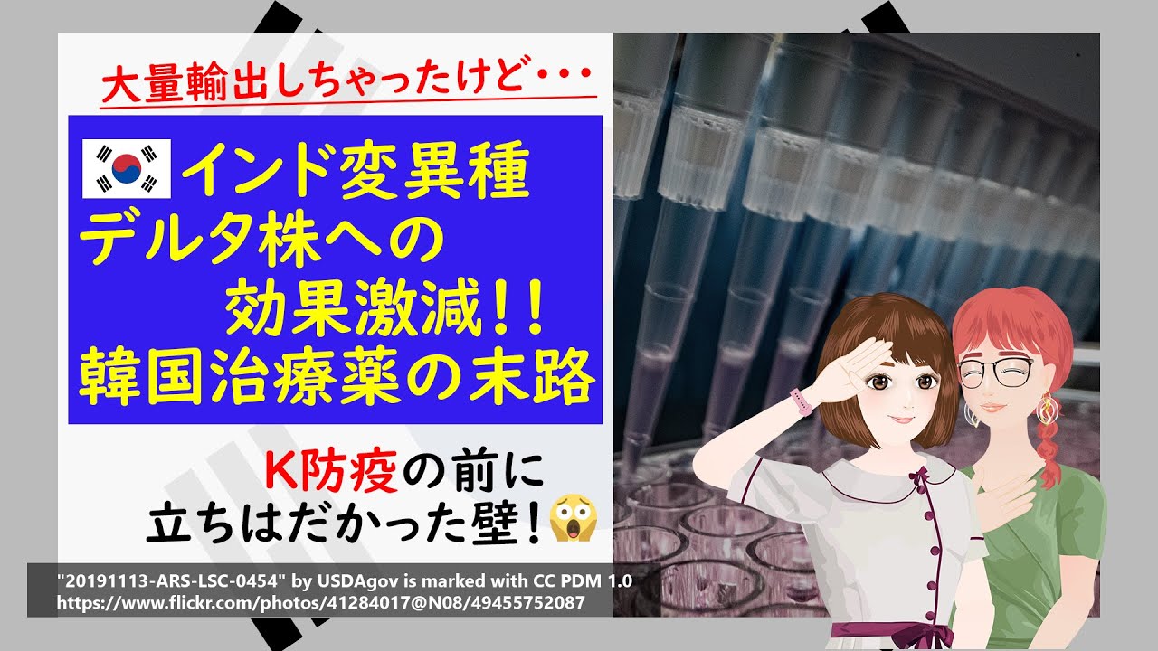 韓国の残念治療薬、インド変異種デルタ株で効果激減!株価も急落!