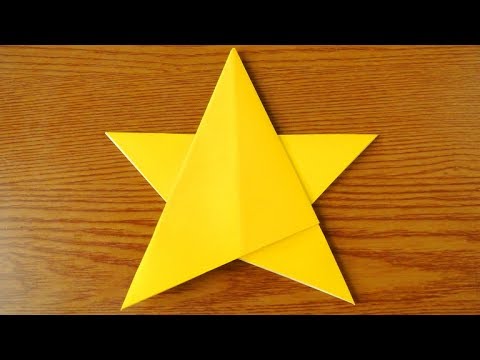 折り紙 一枚で作る簡単な星 Origami easy star instructions(1 sheet)