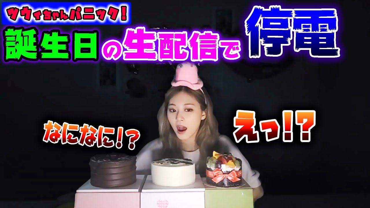 【TWICE】ツウィ誕生日の生配信でまさかの停電!急いで部屋の外に出ると…
