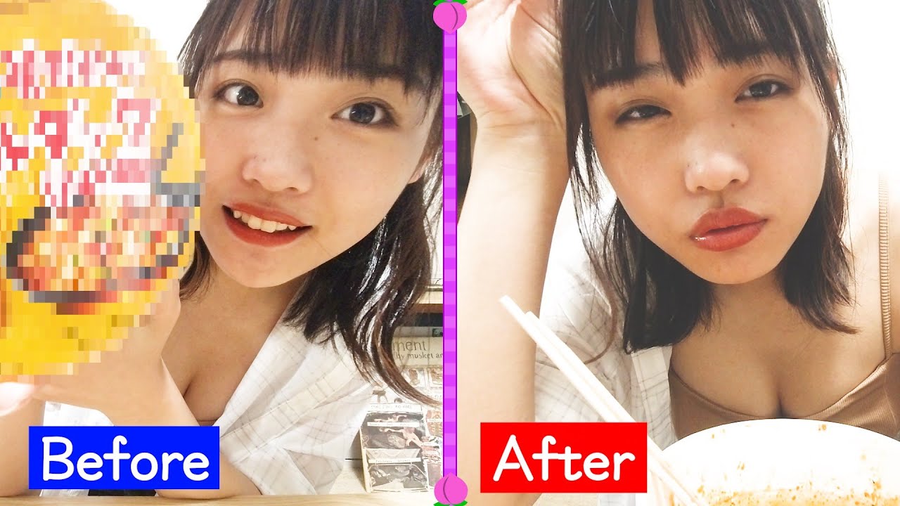 人気の〇〇に挑戦して唇が5倍になりました!