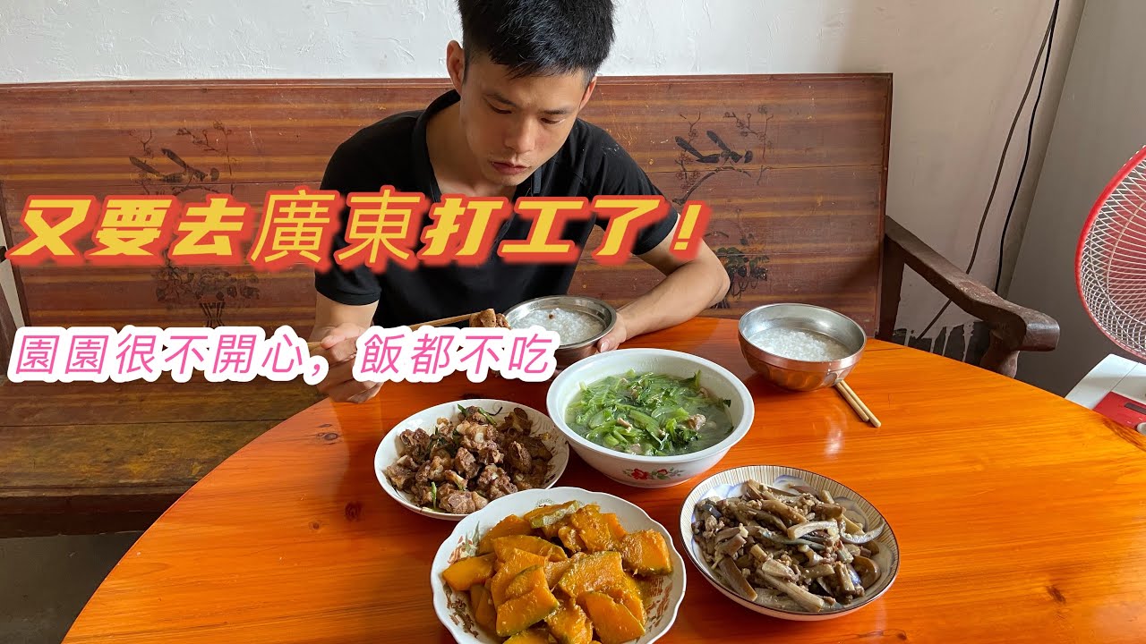 小東:為生活又要和老婆去廣東工廠打工了,園園很不開心,飯都不吃了