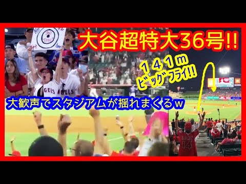 ⚾大谷翔平141m超特大36号ホームラン!大歓声でスタジアムが揺れまくる現地映像まとめw(7/28 エンゼルス 3-12 ロッキーズ)