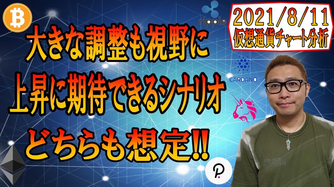 【仮想通貨ビットコイン&アルトコイン分析】大きな調整も視野に入れて、上昇に期待できるシナリオも想定!!