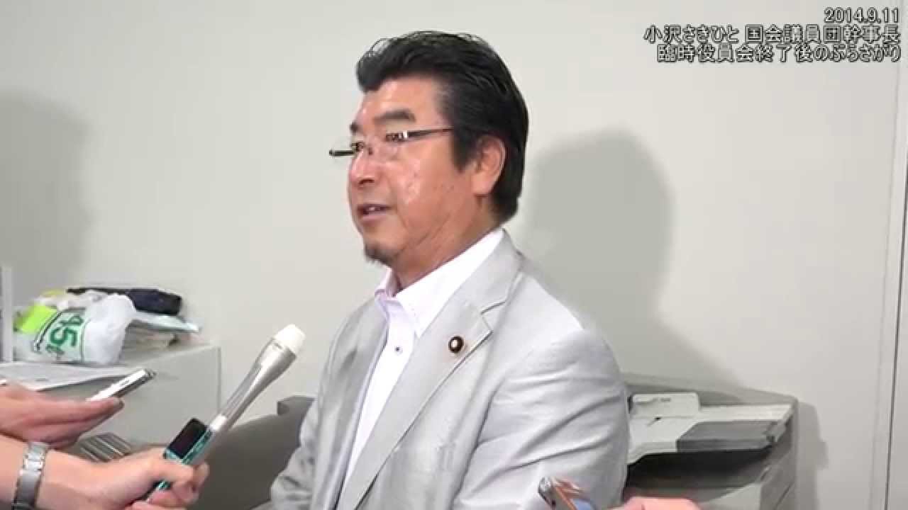 【2014.9.11】小沢さきひと 国会議員団幹事長 臨時役員会終了後のぶらさがり
