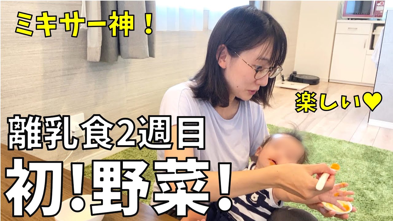 【初めてのニンジン】ミキサーが神すぎる!ブレンダーもOK!離乳食初期