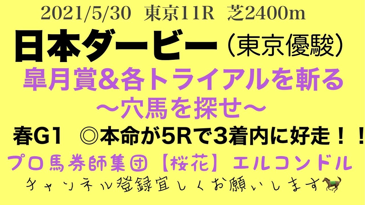 エルコンドル氏の日本ダービー2021 皐月賞&各トライアルから穴馬を掘り探せ!! プロ馬券師集団『桜花』サブチャンネル