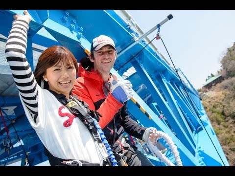 月刊オートガイドのOneDayTrip!竜神大吊り橋で安枝瞳のバンジー体験♪in龍神峡