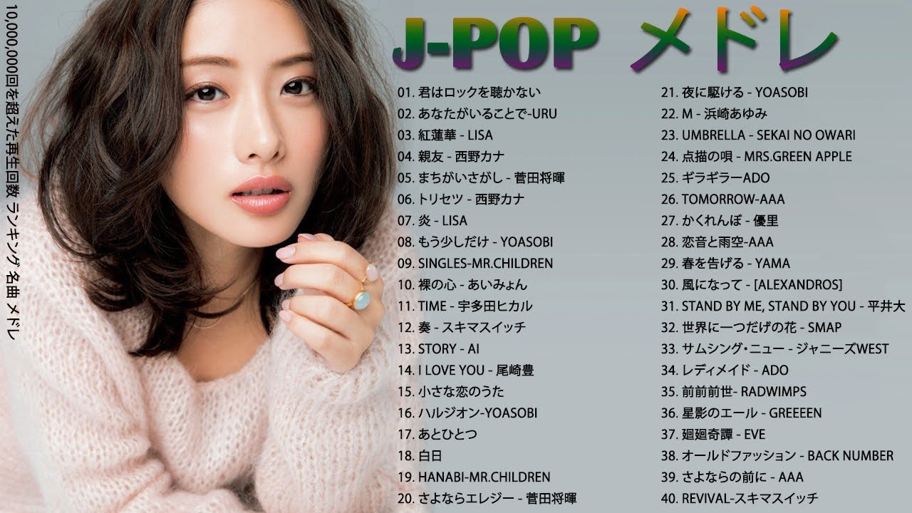 2021 – 2022 年 ヒット曲 邦楽 最新 人気 1000万再生 J-POP ベストソング ランキング 作業用 メドレー 有名