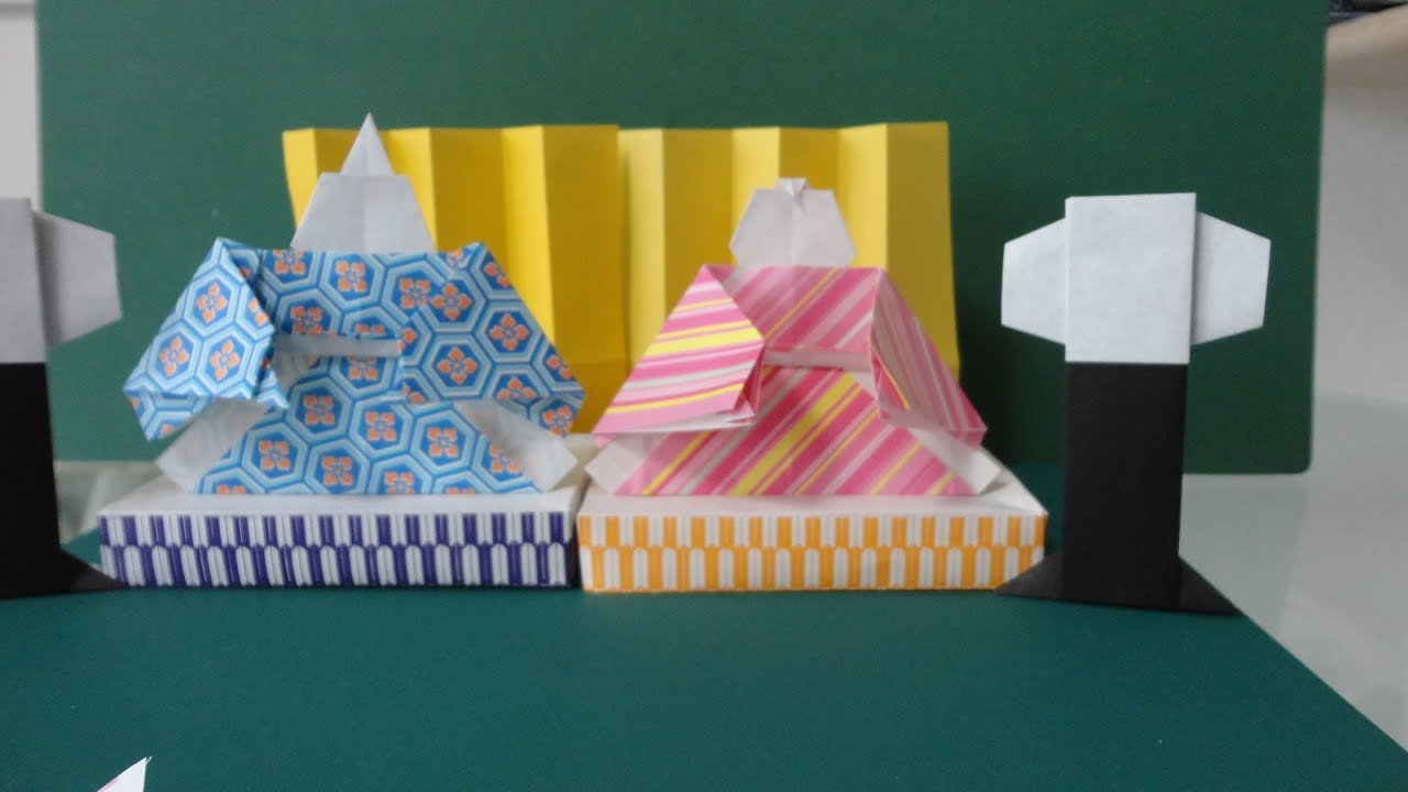 ひな祭り「ぼんぼり」折り紙Hinamatsuri"Paper-covered lamp"Origami
