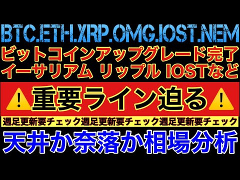 【相場分析】一旦下落来る❓明日の週足更新要チェック‼️ビットコインイーサリアムリップルネムIOST.OMG.BTC.ETH.XRP.XEM.NEM